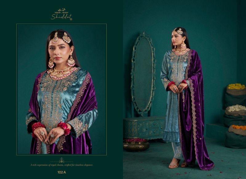 Zareen 102 By Shiddat Viscose Velvet Salwar Kameez 